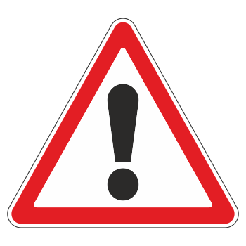 Дорожный знак 1.33 «Прочие опасности» (металл 0,8 мм, III типоразмер: сторона 1200 мм, С/О пленка: тип В алмазная)