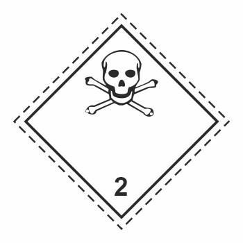 Знак перевозки опасных грузов «Класс 2.3. Токсичные газы» (светоотражающая пленка, 300х300 мм)