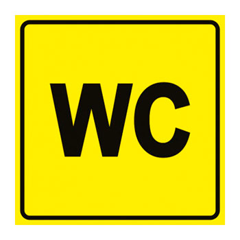 Тактильная пиктограмма «Туалет, WC», ДС57 (пластик 2 мм, 200х200 мм)